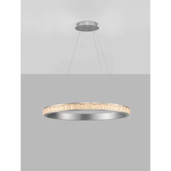 Lampa wisząca ring MONTALO LE45403 LED 45W 3000K crystals srebrna
