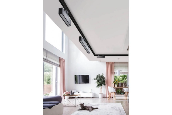 Czarna lampa ledowa Linnea do 3-fazowego systemu szynowego