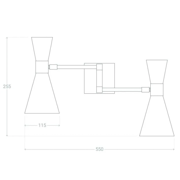 Podwójna lampa ścienna Salvatore ABR-2KSZ Abruzzo regulowana czarny złoty