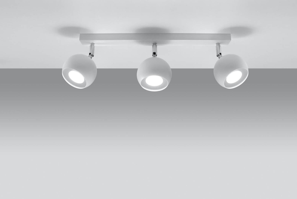 LAMPA sufitowa SL.0439 metalowa OPRAWA listwa SPOT regulowane kule balls biale