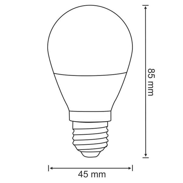 Żarówka 305671 Polux E27 AG45 LED 7W 640lm  230V kulka biała ciepła