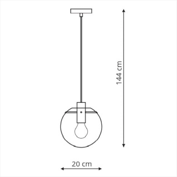 LAMPA wisząca PUERTO LP-004/1P S BK Light Prestige loftowa OPRAWA skandynawski ZWIS szklana kula przezroczysta czarna