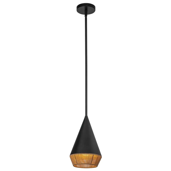 Pojedyncza zwisająca lampa Daphne ALM-DAPHNE-P-S-MB do salonu czarna