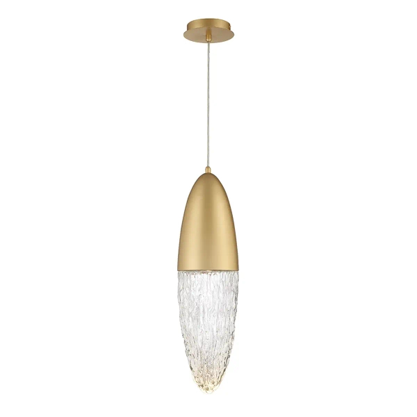 Szklana lampa wisząca Ecrou QN-ECROU-1P-BG LED 10W 3000K do salonu złoty