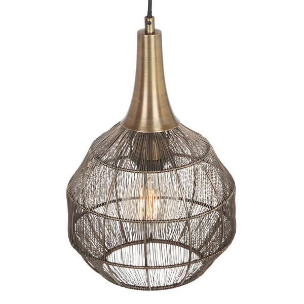 Metalowa lampa zawieszana SORAYA 365430104 Trio do jadalni czarny złoty