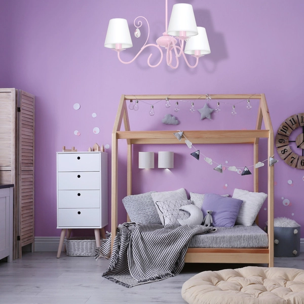 LAMPA sufitowa SARA MLP1051 Milagro dziecięca OPRAWA abażurowa crystal jasnoróżowa