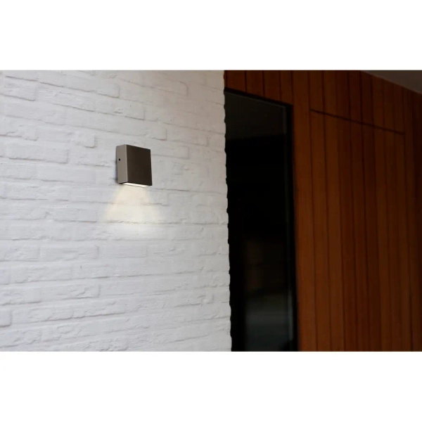 Zewnętrzna LAMPA ścienna GEMINI 5189114118 Lutec elewacyjna OPRAWA metalowa LED 9W 4000K kinkiet kostka IP54 szara
