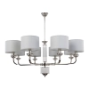 Klasyczny żyrandol do jadalni Verde VER-ZW-8 (N) abażury nikiel biały