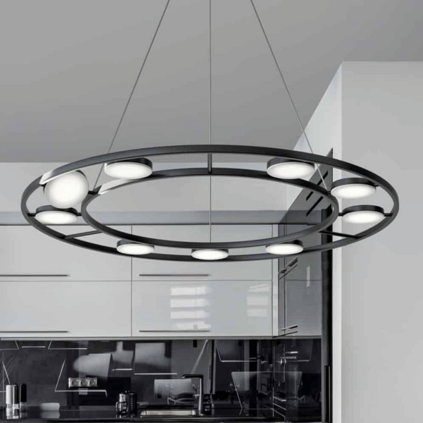 Okrągła lampa wisząca Fad MOD070PL-L63B3K LED 63W 3000K czarna