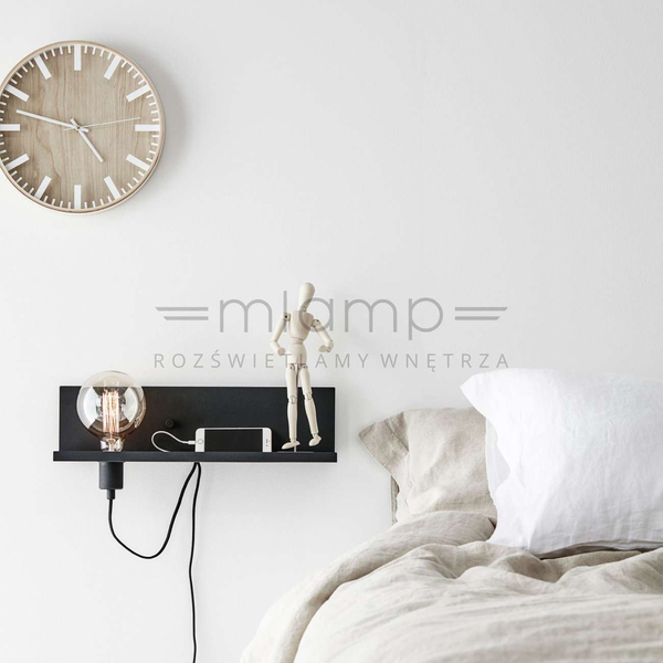 Kinkiet LAMPA ścienna MULTI 106482 Markslojd metalowa OPRAWA półka czarna