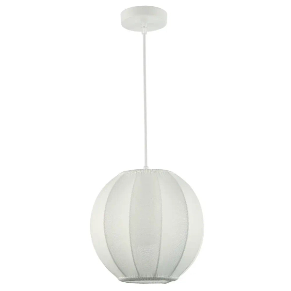 Skandynawska lampa wisząca Dana ML1805 kula tkanina biały