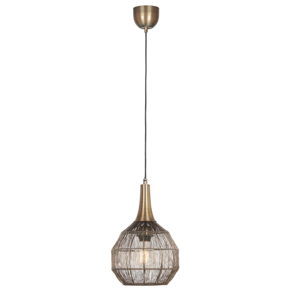 Metalowa lampa zawieszana SORAYA 365430104 Trio do jadalni czarny złoty