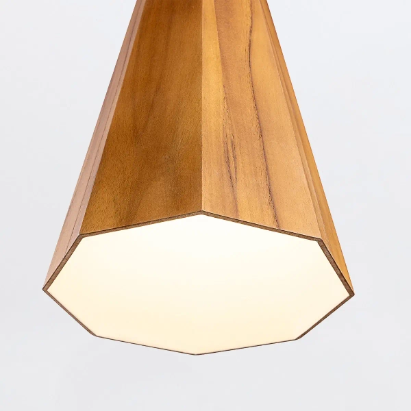 Stożkowa lampa wisząca Angular QN-ANGULAR-P-S-TEAK drewniana brązowy