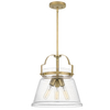 Szklana wisząca lampa QN-WIMBERLEY-P-WS retro mosiądz