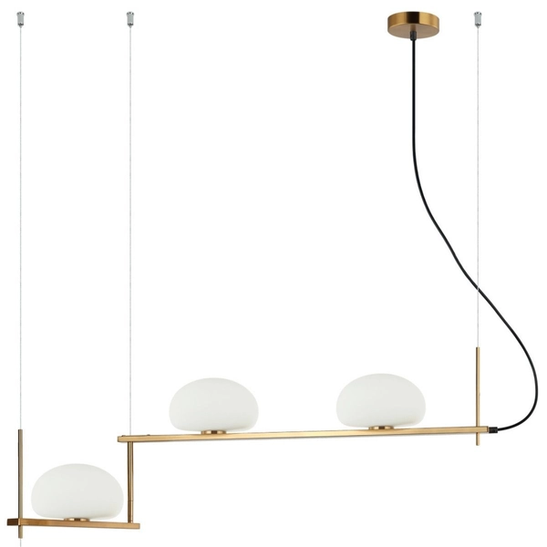 Wisząca lampa nad stół Kernio PND-357783-BRO+W Italux szklane kule mosiądz