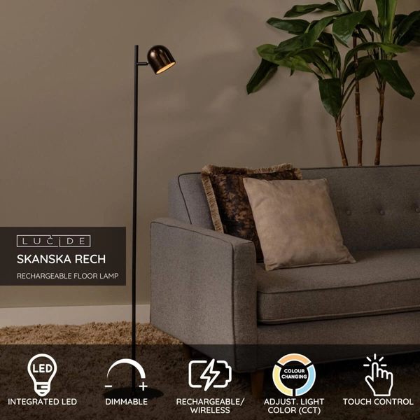 Ściemnialna lampa stojąca SKANSKA 03749/03/96 LED 3W 3000-6000K IP44 brązowa