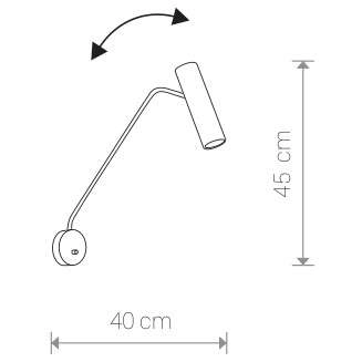 Ścienna LAMPA tuba EYE SUPER 6501 Nowodvorski metalowa OPRAWA kinkiet na wysięgniku czarny
