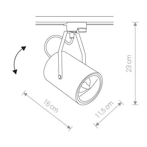 LAMPA sufitowa PROFILE BIT PLUS 9018 Nowodvorski okrągła OPRAWA do systemu szynowego 1-fazowego tuba czarna