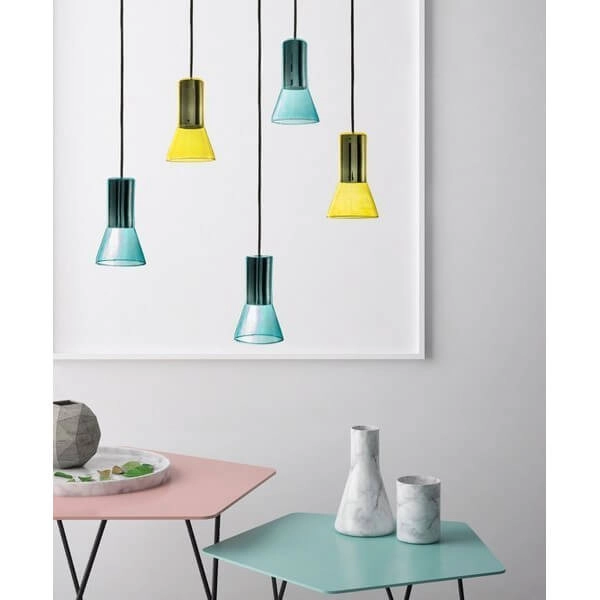 Klosz do lampy wiszącej szklany Ziko AZ3413 Azzardo czarny żółty