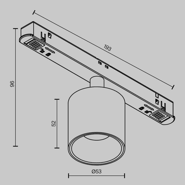 Przysufitowa lampa do szyny Lampa Alfa TR132-4-7W-DS-B LED 7W 4000K czarny