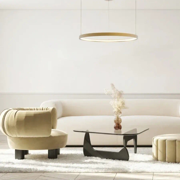 Cirle duża ledowa wisząca lampa 23032 LED 28W 3000K do sypialni złoty