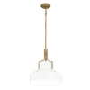 Szklana wisząca lampa Brecken QZ-BRECKEN-2P-AB-ABG biała mosiądz