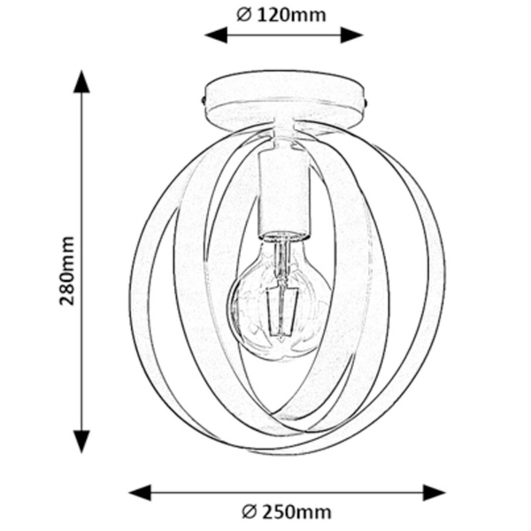 Nowoczesna lampa sufitowa Cortado 5359 metalowe pierścienie czarne