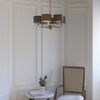 Wisząca lampa do salonu Highclere 94381 Endon z abażurami szara nikiel
