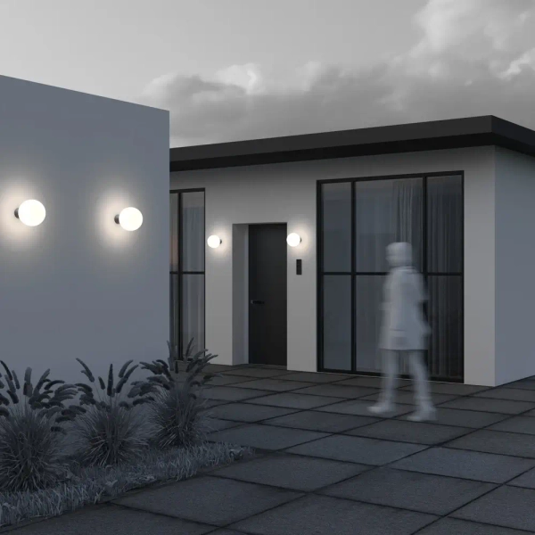 Elewacyjna lampa Bold O598WL-01GR1 Maytoni ball IP54 szara