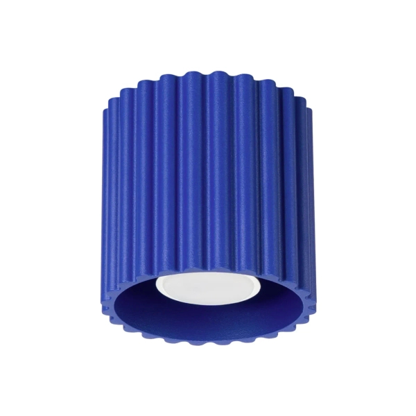 Sufitowa lampa tuba AURA SL.1809 ryflowana niebieska GU10