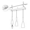 Wisząca LAMPA hygge SOLIN LP-181/3L BK Light Prestige metalowa OPRAWA na listwie ZWIS kaskada czarna