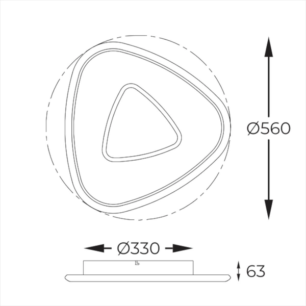 Lampa sufitowa Getafe MX3888-1-3WBCT Zumaline LED 30W 3000K czarny biały