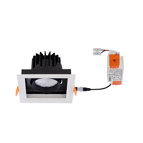 Wpust LAMPA sufitowa DIA 8722 Nowodvorski metalowa OPRAWA kwardatowa LED 18W 3000K schodowa biała czarna