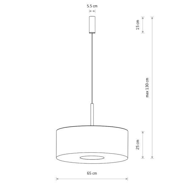 Regulowana lampa wisząca AMARELA 11660 z tkaniny brązowa
