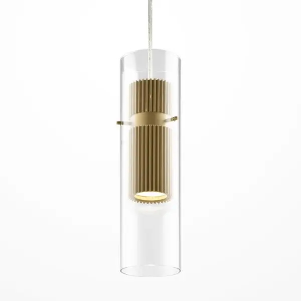 Szklana lampa wisząca Dynamics MOD326PL-01MG podłużna mosiądz
