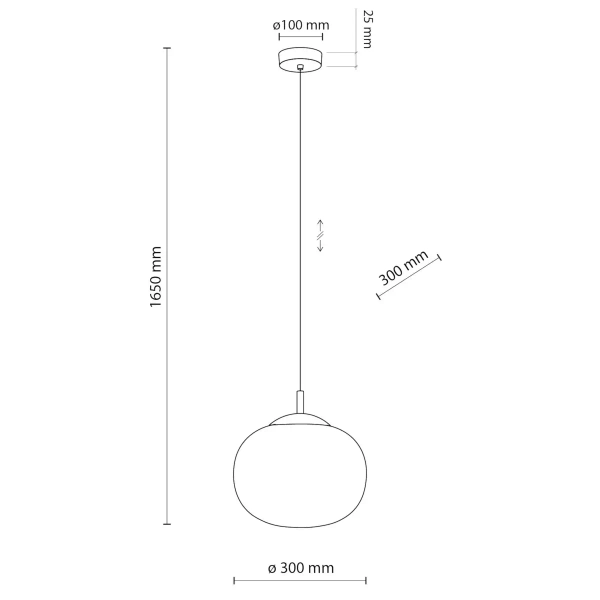 Lampa wisząca szklana kula VIBE 4789 do sypialni czarny biały