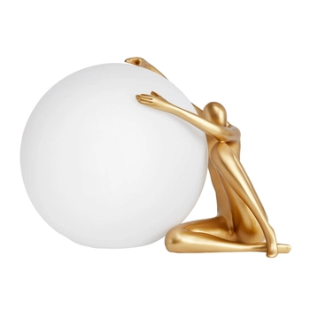 Dekoracyjna stołowa lampa WOMEN ST-6022-A gold Step kula ball biała złota