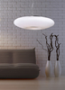 Nowoczesna lampa wisząca Pires okrągły dysk biały chrom