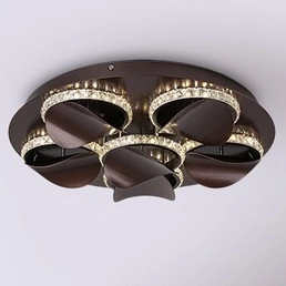 Glamour LAMPA plafon CAPRIANA 5051 Rabalux sufitowa OPRAWA metalowa LED 36W 4000K plafoniera pierścienie z kryształkami brązowe