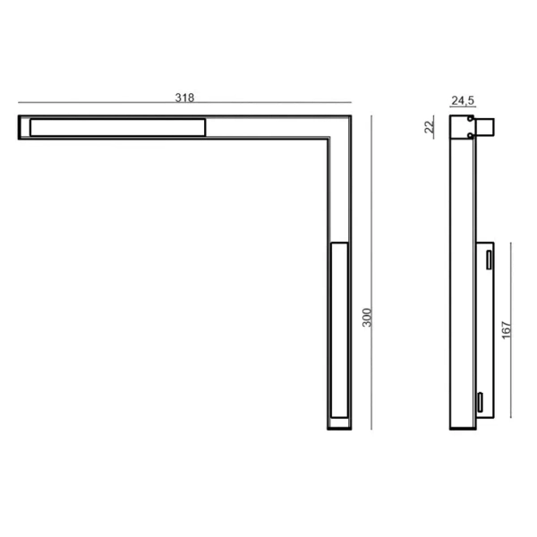 Szynowa oprawa Magneto Abigali LWQ-M09 LED 24W l-kształtna czarna