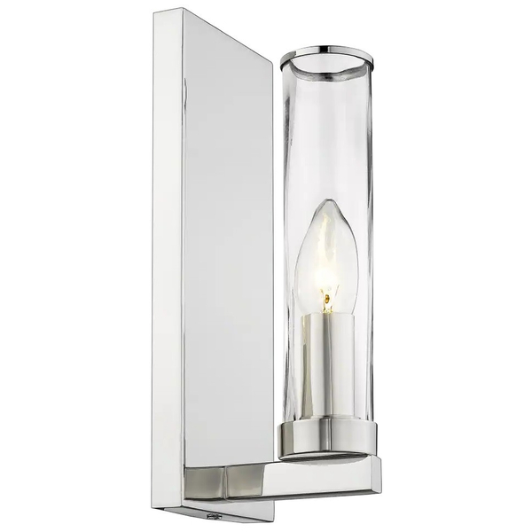 Ścienna LAMPA loftowa OXFORD W01045NI Cosmolight szklany kinkiet tuba do gabinetu przezroczysta