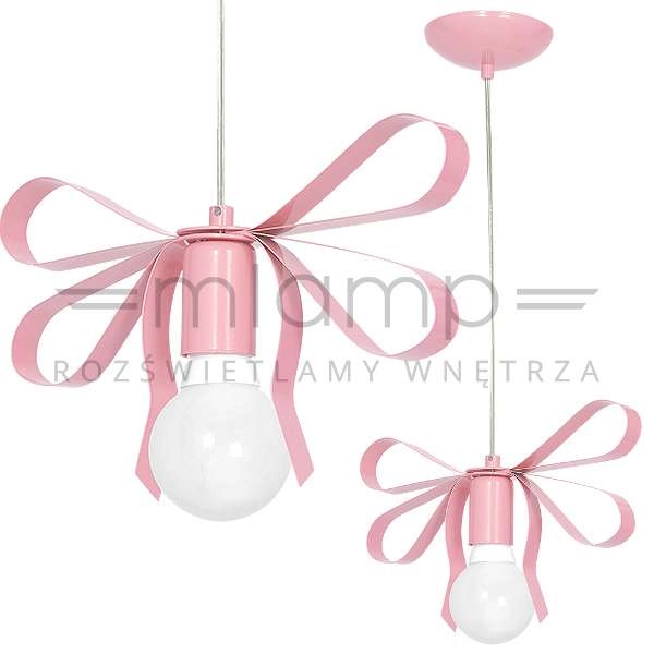 Dziecięca lampa wisząca EMMA MLP1039 Milagro dekoracyjna kokarda różowa