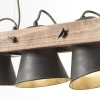 Industrialna lampa wisząca Plow 82175/46 metalowa drewniana czarna