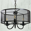 LAMPA wisząca SOHO 310866 Polux okrągła OPRAWA zwis na łańcuchu siatka loft czarna
