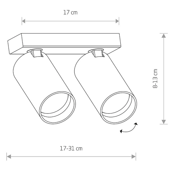 Czarna lampa natynkowa Mono 7766 reflektorowa do przedpokoju czarna