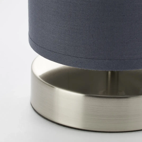 Stołowa lampka tuba Clarie 13247/22 tkaninowa szara srebrna