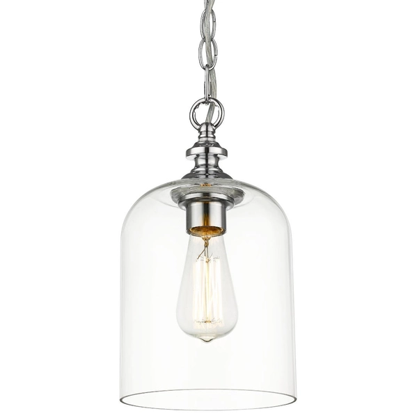 Industrialna LAMPA wisząca PRAGUE P01971CH Cosmolight szklany zwis loftowy przezroczysty