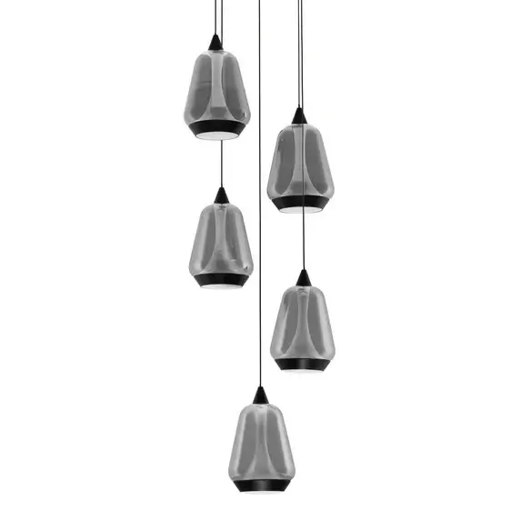 Nowoczesna zwisająca lampa RORIZNO LE45111 LED 40W 3000K szaro czarna