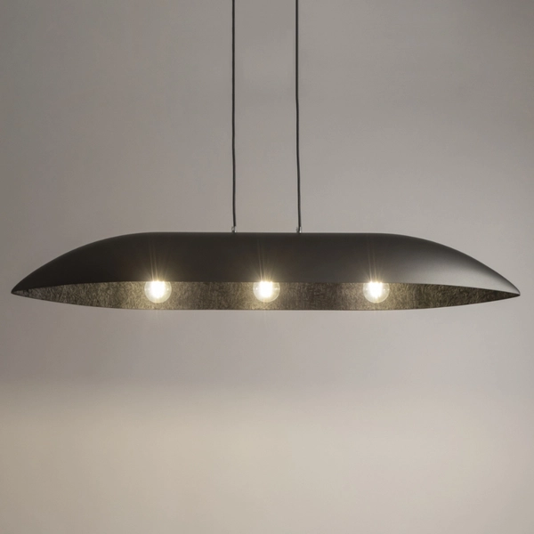 Nowoczesna lampa wisząca Gondola L 40642 Sigma do salonu czarna srebrna