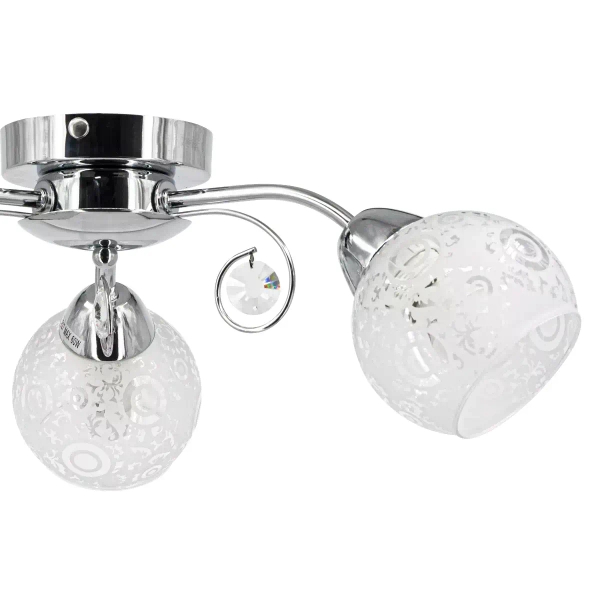 Sufitowa lampa vintage 9018/3 8C z kryształkami chrom